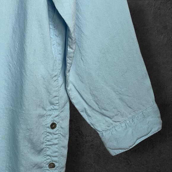 J.Jill Pure Jill Button Up Top Women Size XL Blue 100% Lyocel Long Sleeve - Picture 6 of 13